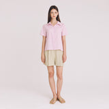 ツーボタンピンタックウールショーツ / TWO BUTTON PINTUCK WOOL SHORTS (KAHKI)