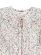 フローラルフリルピンクボタンブラウス / Floral Frill Pink Button Blouse