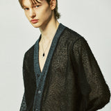 グランジフィッシャーネットニットカーディガン / grunge fisher net knit cardigan black