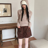 Jenda Cargo Zipper Pocket Banding Training Mini Skirt