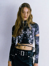 ネオンクロスカットアウトトップ/0 5 neon cross cut out top