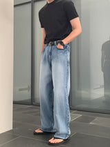 ラボワイドブラッシュデニムパンツ / Labo Wide Brush Denim Pants (Light Blue)