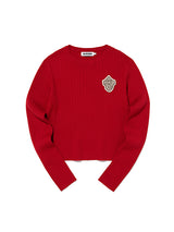 EMBLEM WAPPEN ROUND NECK KNIT [RED]