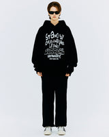 オーバーサイズタイポフーディー/OVER SIZE TYPO HOODIE-BLACK