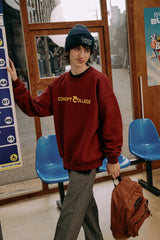 ベーシックラインロゴスウェットシャツ・バーガンディ［ユニセックス］ / Basic Line Logo Unisex Burgundy Sweat Shirt