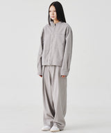 NO COLLAR CROPED JACKET (GRAY) / SET-UP