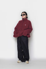 フラワーボアフリースジップアップ