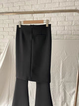 シックスリットスカートブーツカットパンツ
