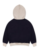 [起毛]Women's Crop Le Lis Bay Leaf Two-Tone Heavy Lee Hoodie Navy Cream(FCD3TS716W)