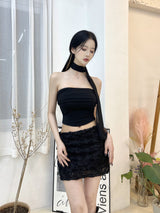 ベラスカーフコルセットトップセット/778. Bella scarf corset top set (2color)