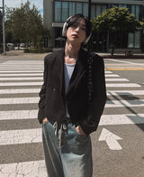 ルシッドクロップラップブレザー / [自主製作] Lucid crop wrap blazer (2 color)