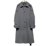 [WOOL 50%/MADE] wool maxi trench mac coat