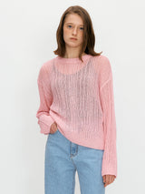 シアーリブニット / Sheer ribbed knit - Cerulean