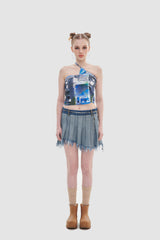 デニムプリーツスカート / DENIM PLEATS SKIRT