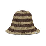 Stripe paper bucket hat Brown