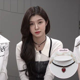 Burgundy Heart Earring and Choker Set