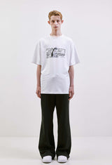 セミブーツカット ワイド ピンタック スウェットパンツ /  CHARMS SEMI BOOTCUT WIDE PINTUCK SWEAT PANT BK