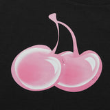 ビッグチェリーホットフィックスポイントクロップTシャツ / BIG CHERRY HOTFIX POINT CROP T-SHIRT [BLACK]