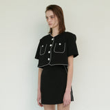  LINE BUTTON JACKET, BLACK