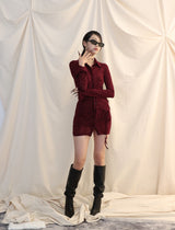 メッシュコルセットシャツ/MESH CORSET SHIRTS[wine]