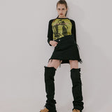 ドントカムラグランロングスリーブTシャツ/DON'T COME RAGLAN LONG SLEEVE, OLIVE