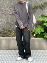 モカラウンドボタンニット/MOCA ROUND BUTTON KNIT(6COLOR)