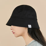 Monogram Label Round Bucket Hat Black