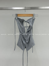 Eiffel Backless Sleeveless Cardigan Set