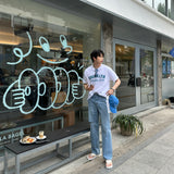 ブルックリンコットンオーバーサイズフィットショートスリーブTシャツ / LMN Brooklyn Cotton Oversized Fit Short-Sleeved T-Shirt (4 colors)
