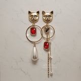 メルビーザキャットシリーズ - パーティークイーンピアス / Melbie The Cat Series - Red Party Queen Piercing