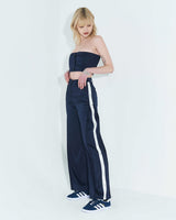 ローエッジボタンチューブトップ / Raw Edge Button Tube Top _ Navy