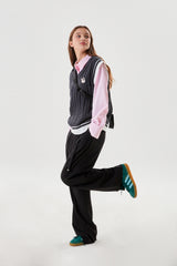 COLLECTION BELT POINT TWO TUCK PANTS [BLACK]