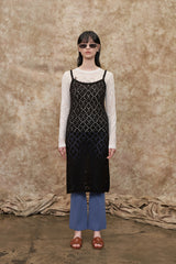 [22S] MESH ARGYLE KNIT ONE PIECE