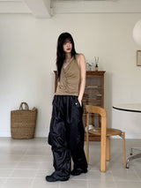 Cotyl Unfoot Wrap Shirring Draping Sleeveless Sleeveless