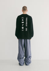 マルチロゴクルーネック / BSR2223FWPO074 MULTI LOGO CREWNECK BLACK