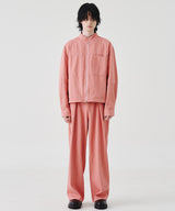 NO COLLAR CROPED JACKET (PINK) / SET-UP