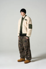 FLEECE MA-1 PADDED JACKET - KHAKI