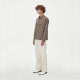 TWO POCKET HIDDEN BUTTONS SHIRTS_BROWN (6612826062966)