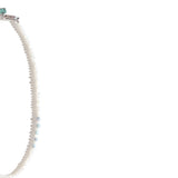 TURQUOiSE BLUE POiNT MOTHER OF PEARL NECKLACE #109