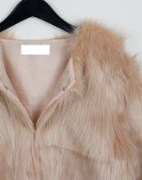 フラミンゴクロップファージャケット/Flamingo Crop Fur Jacket (3color)