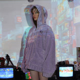 パンクベアフリースジャケット / 0 1 punk bear fleece jacket - VIOLET
