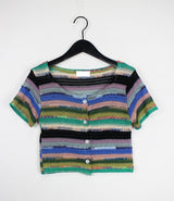 カラーショートスリーブカーディガン/Color short sleeve cardigan (2color)