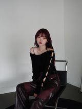 フラフィーニットカーディガンセット / FLUFFY KNIT CD SET (BLACK)