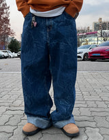 クラックワイドデニムパンツ