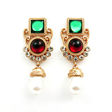 antique green wine earrings (6571406033014)