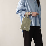 Oxford simple line strap pouch - beige