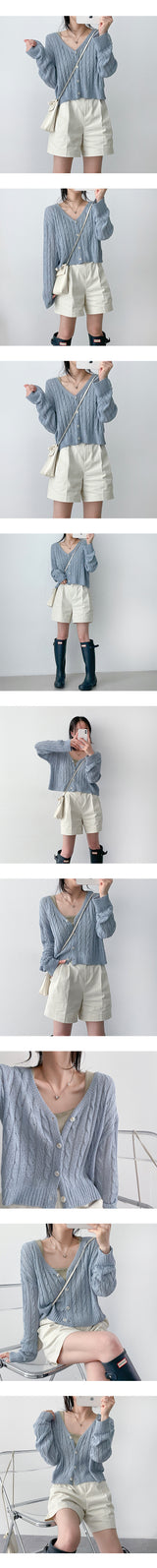 ウチバックレスツイストニットカーディガン / Uchibuckles Twisted Knitted Cardigan