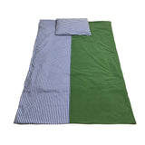 ハーフストライプベッディングカバーセット/half stripe bedding cover set - blue green