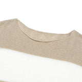 SEE THROUGH BLOCK LONG SLEEVE KNIT [BEIGE]