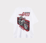 スカルモーターサイクルショートスリーブTシャツ